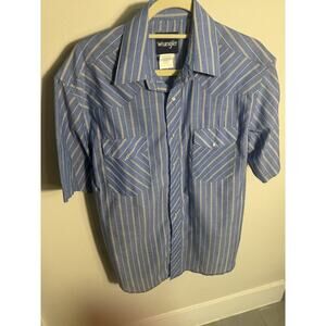 Wrangler Mens Western Pearl‎ Snap Shirt Multicolor Stripes 18 Cowboy Cut FS!